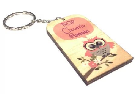 Porte Clef Parrain en Bois mod.B3 - Cadeau personnalise personnalisable - 1 Porte Clef Parrain en Bois mod.B3 - Cadeau personnalise personnalisable - 1