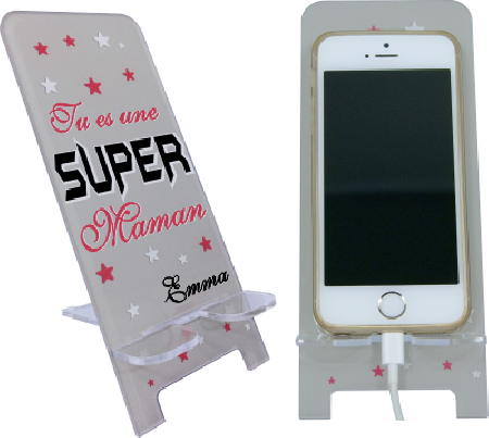 Support Téléphone Tu es une Super Maman - Mod.14 - Cadeau personnalise personnalisable - 1