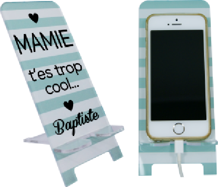 Support Téléphone Mamie T'es trop cool - Mod.5 - Cadeau personnalise personnalisable - 1