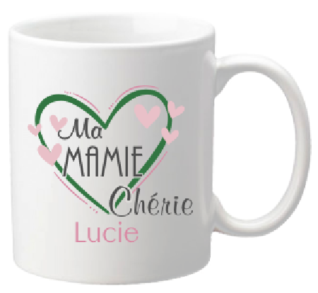 .Mug Ma Mamie Chérie Mod.68 - Cadeau personnalise personnalisable - 1