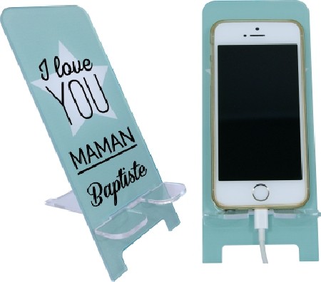 Support Téléphone - I Love You Maman - Mod.1 - Cadeau personnalise personnalisable - 1