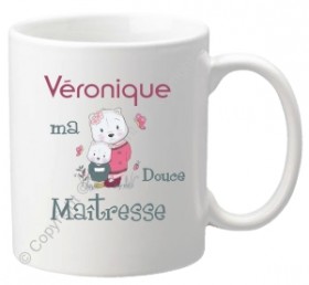 Mug imprimé en France avec le prénom de la maîtresse - Cadeau personnalisé et élégant