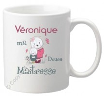 Mug imprimé en France avec le prénom de la maîtresse - Cadeau personnalisé et élégant