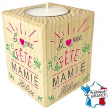Porte Bougie Bonne fête Mamie (mod10) - Cadeau personnalise personnalisable - 1
