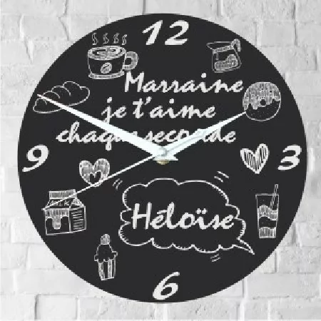 Horloge Marraine Personnalisée (H.G ) - Cadeau personnalise personnalisable - 1 Horloge Marraine Personnalisée (H.G ) - Cadeau personnalise personnalisable - 1