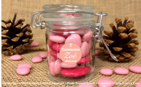 .Pot à Confiture - Modèle 7 - Communion - Cadeau personnalise personnalisable - 1 .Pot à Confiture - Modèle 7 - Communion - Cadeau personnalise personnalisable - 1