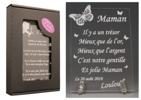 Poème Maman - Mod. Papillon - Cadeau personnalise personnalisable - 1