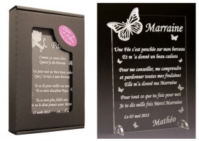 Poème Marraine - Mod. Papillon - Cadeau personnalise personnalisable - 1