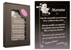 Poème Marraine - Mod. Bonhomme de Neige - Cadeau personnalise personnalisable - 1