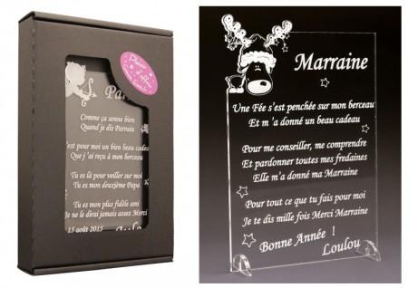 Poème Marraine - Mod. Cerf - Cadeau personnalise personnalisable - 1