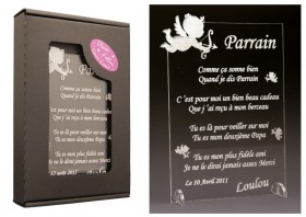 Poème Parrain - Mod. Ange - Cadeau personnalise personnalisable - 1