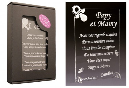 Poème Papy et Mamy - Mod. Tototte - Cadeau personnalise personnalisable - 1