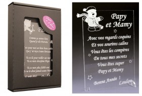 Poème Papy et Mamy - Mod. Bonhomme de Neige - Cadeau personnalise personnalisable - 1