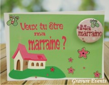 Carte postale Badge - Veux tu être ma Marraine (Mod BMr) - Cadeau personnalise personnalisable - 1