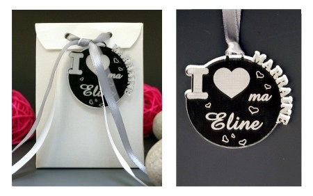 Boite de Chocolat - Médaille I ♥ Marraine - Cadeau personnalise personnalisable - 1 Boite de Chocolat - Médaille I ♥ Marraine - Cadeau personnalise personnalisable - 1