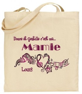 Tote Bag Douce et gentille c'est ma Mamie - Mod. 5 - Cadeau personnalise personnalisable - 1