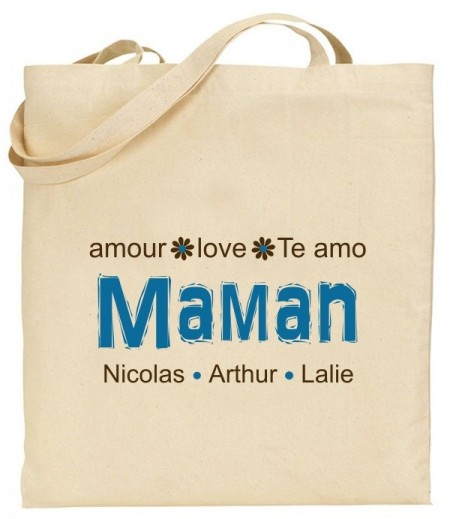 Tote Bag Maman - Modèle 6 - Cadeau personnalise personnalisable - 1
