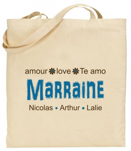Tote Bag Marraine - Modèle 6 - Cadeau personnalise personnalisable - 1