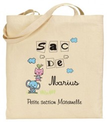 Tote Bag Maternelle - Mod. 13 - Cadeau personnalise personnalisable - 1