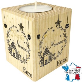 Porte Bougie personnalisable Nounou (mod4) - Cadeau personnalise personnalisable - 1