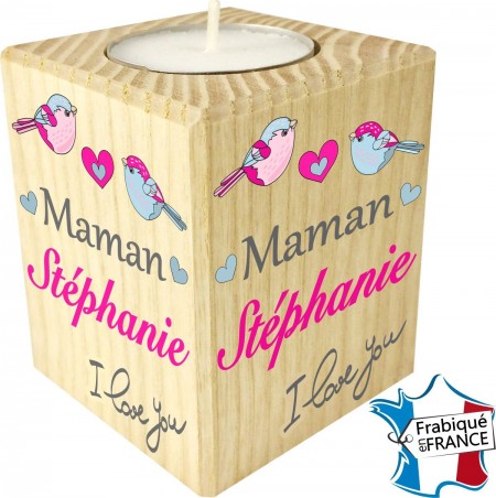 Porte Bougie personnalisable Maman I love you (mod71) - Cadeau personnalise personnalisable - 1