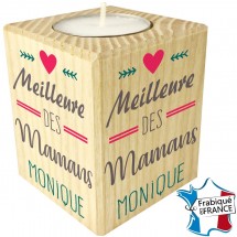 Bougie artisanale fabriquée en France et personnalisée en Normandie - cadeau personnalisé pour la maîtresse