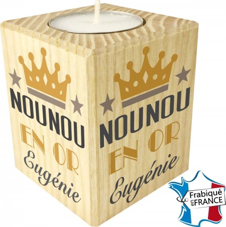 Porte Bougie Nounou en Or (mod12) - Cadeau personnalise personnalisable - 1
