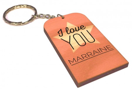 Porte clef I love you Marraine