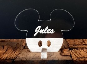 Marque Place Mickey Mouse - Disney - porte nom Minnie personnalisé gravé