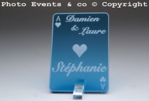 Marque Place As de Coeur personnalisé personnalisable- Jeu de carte -Décoration Table thème Poker- 12