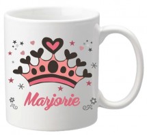 Mug 37 - Mug personnalise personnalisable - cadeau pour anniversaire -cadeau enfant fille - theme princesse et couronne - 1