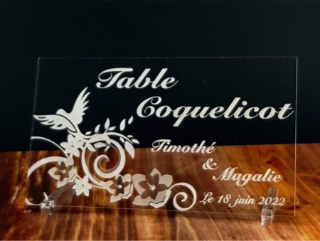 Marque Table Fleur 2 - Décoration Table personnalise personnalisable - 1