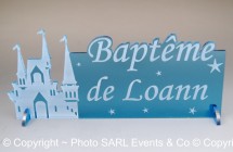 Déco de Table - BAPTÊME - Château BLEU - Décoration personnalise personnalisable - 2