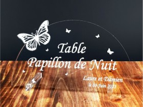 Marque Table Papillon 2 - Décoration Table personnalise personnalisable - 1
