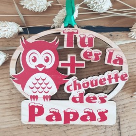 A offrir pour Noël, une décoration découpée dans le bois pour la personne la plus chouette.