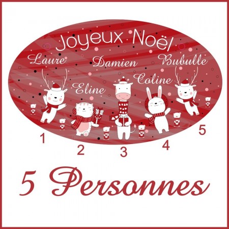 Décoration Murale Noël - 5 personnages - Cadeau personnalise personnalisable - 1