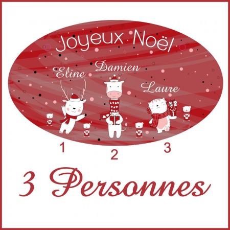 Décoration Murale Noël - 3 personnages - Cadeau personnalise personnalisable - 1