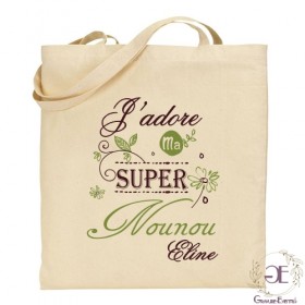 Un tote bag personnalisé au prénom de votre enfant, un cadeau à offrir à votre super Nounou.