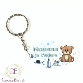 Offrez ce porte clef, fabriqué en France, en cadeau à votre nounou, pour qu'elle puisse y mettre ses clefs.