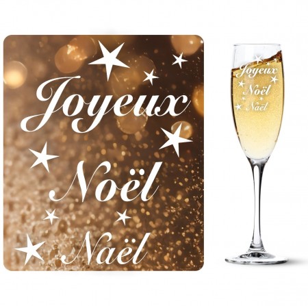 Un verre gravé, à déposer sur votre table de noël, avec le prénom de chacun de vos invités.