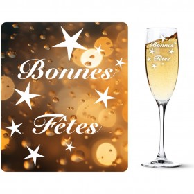 Personnalisez votre flûte avec , joyeux noël, joyeuses fêtes, bonne année.