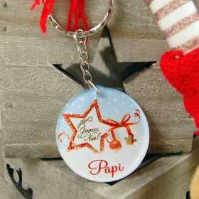 Souhaitez un Joyeux Noël à votre Papi adorée avec un porte clef étoilé, découpé et imprimé dans notre atelier.