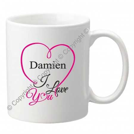 Dites à l'amour de votre vie, I Love You, en lui offrant un Mug personnalisé avec son prénom ou le vôtre.