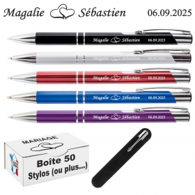 Recherche d'un cadeau à offrir à un invité, ce stylo personnalisé en aluminium.