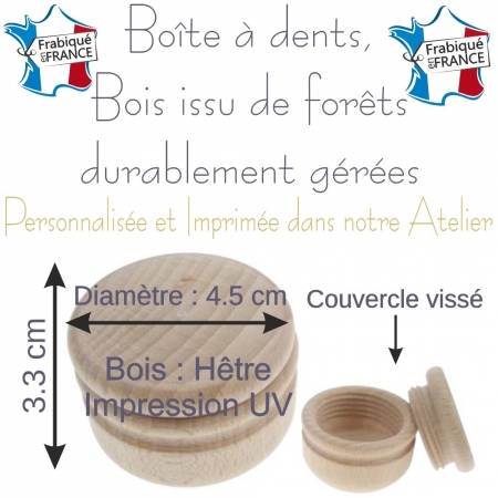 Boîte à Dents De Lait En Bois – Ronde, 6x6 Cm, Pour Filles Et Garçons, Stérilisable, Souvenir D'enfance