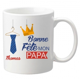 Un Mug personnalisé en porcelaine, pour la fête des pères, un cadeau coup de cœur assuré.