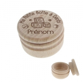 Boîte pour garder les dents de lait avec prénom - Modèle Cubes