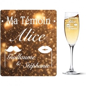 Une flûte photobooth à offrir lors de votre mariage à votre témoin.