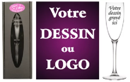 Flûte Logo Entreprise - Cadeau personnalise personnalisable - 1 Flûte Logo Entreprise - Cadeau personnalise personnalisable - 1
