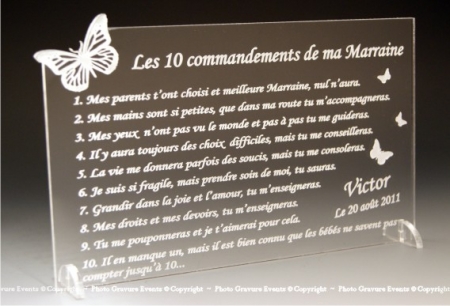 10 Commandements Parrain Marraine Mod. Papillon - Cadeau personnalise personnalisable - 1 10 Commandements Parrain Marraine Mod. Papillon - Cadeau personnalise personnalisable - 1
